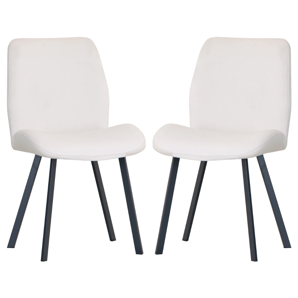 Brush Limestone Velvet Dining Chairs With Metal Legs In Pair