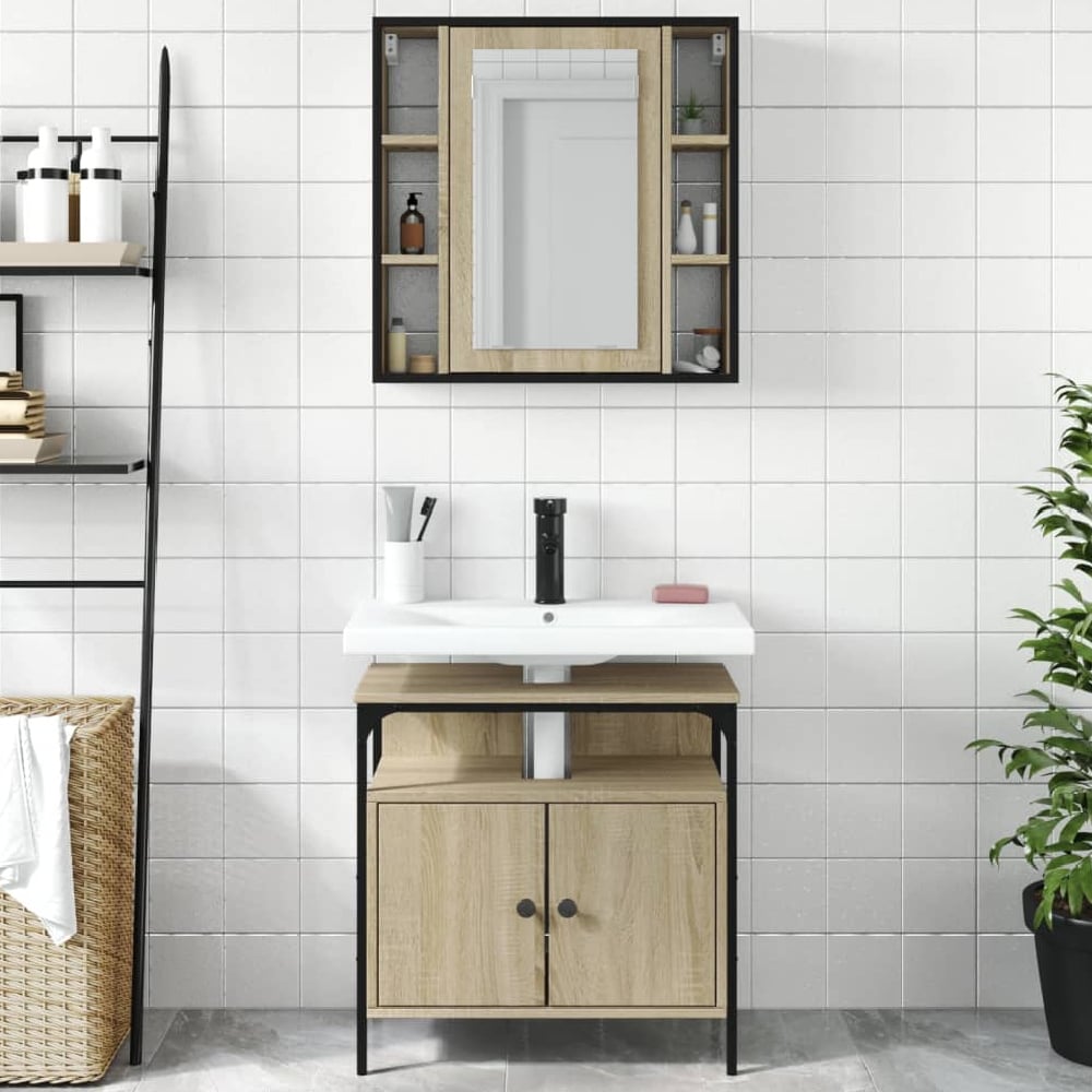 Read more about Brussels wooden 2 piece bathroom furniture set in sonoma oak