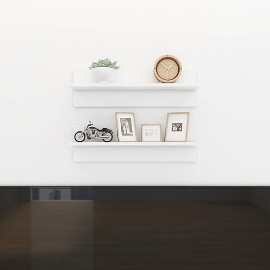 Product photograph of Bryce Set Of 2 High Gloss Wall Shelf In White from Furniture in Fashion