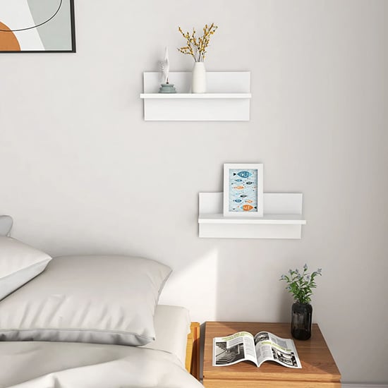 Read more about Bryce set of 2 wooden wall shelf in white