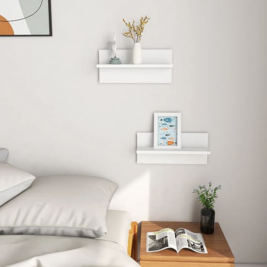 Bryce Set Of 2 Wooden Wall Shelf In White Furniture in Fashion