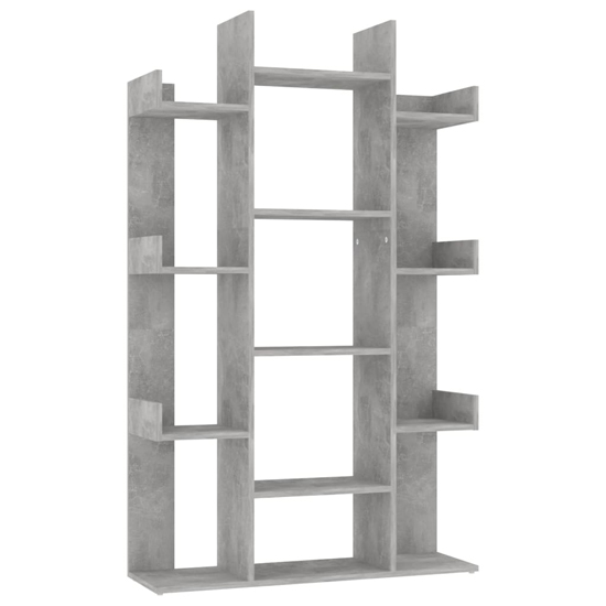 Bryson Wooden Bookcase With 13 Compartments In Concrete Effect