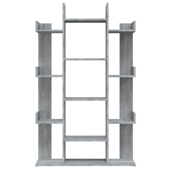 Bryson Wooden Bookcase With 13 Compartments In Grey Sonoma Oak