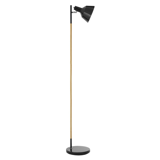 Bryton Black Metal Floor Lamp With Natural Wood Stand_2