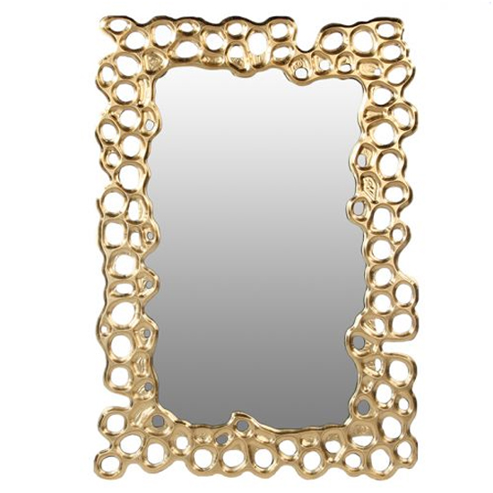 Read more about Bubble wall bedroom mirror in gold frame