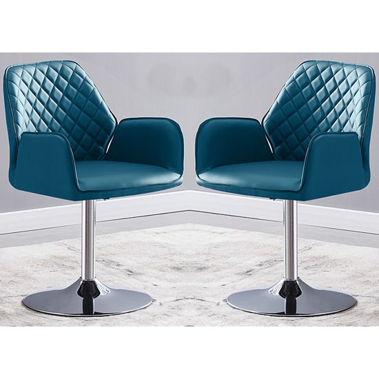 Bucketeer Teal Faux Leather Dining Chairs In Pair_1