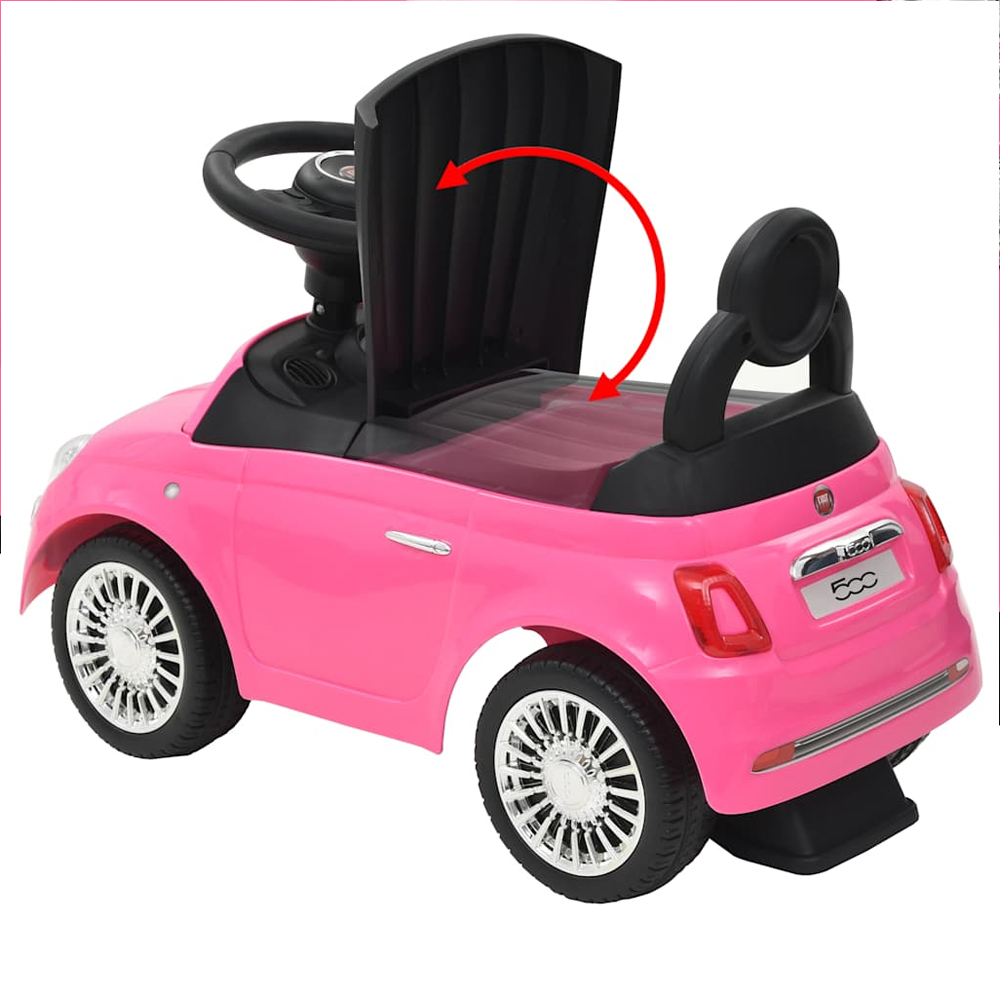 Buckeye Plastic Kids Fiat 500 Ride-on Car - Pink Black