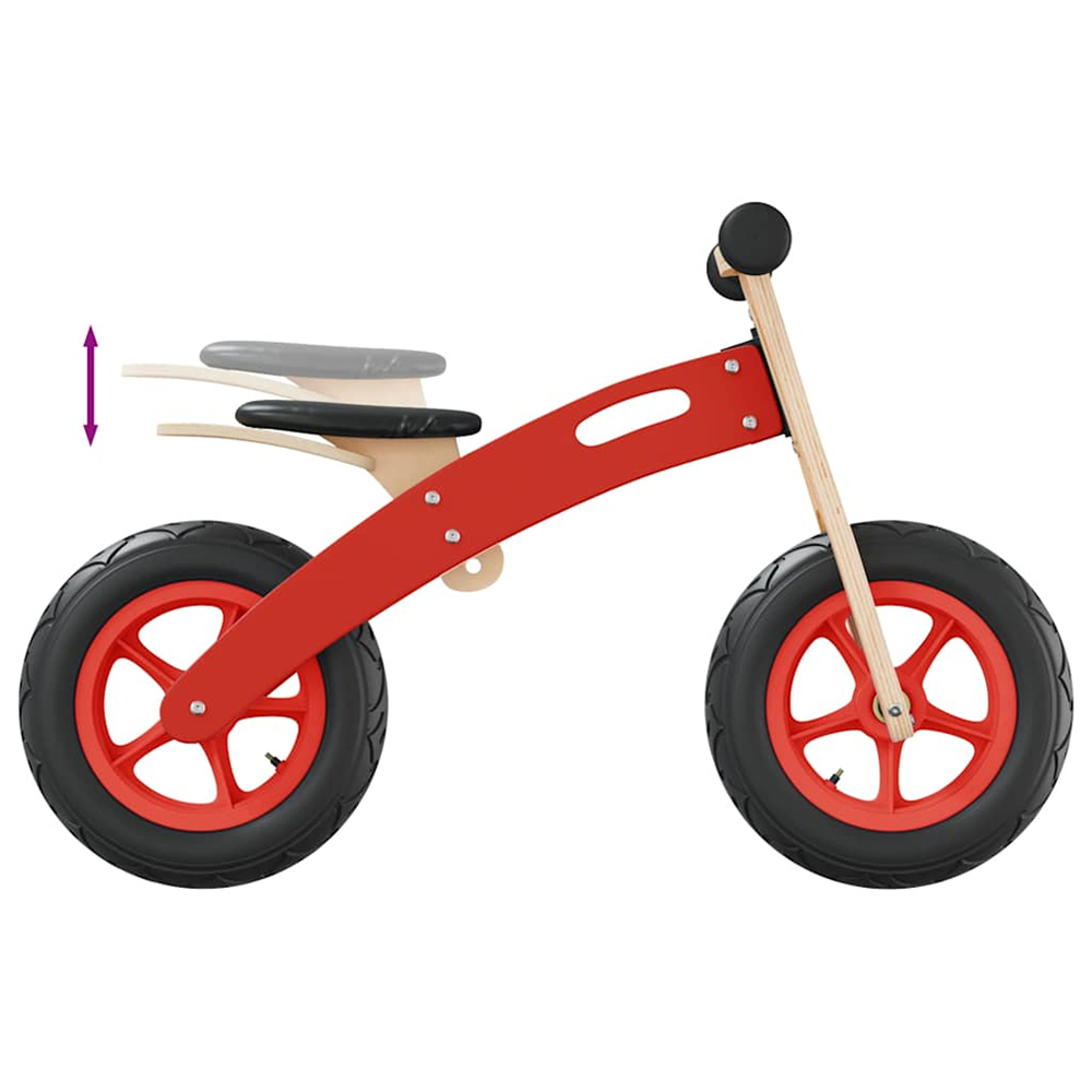 Buckeye Plywood Balance Bike With Air Tyres For Kids - Red