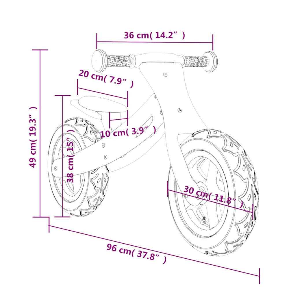 Buckeye Plywood Balance Bike With Air Tyres For Kids - Red