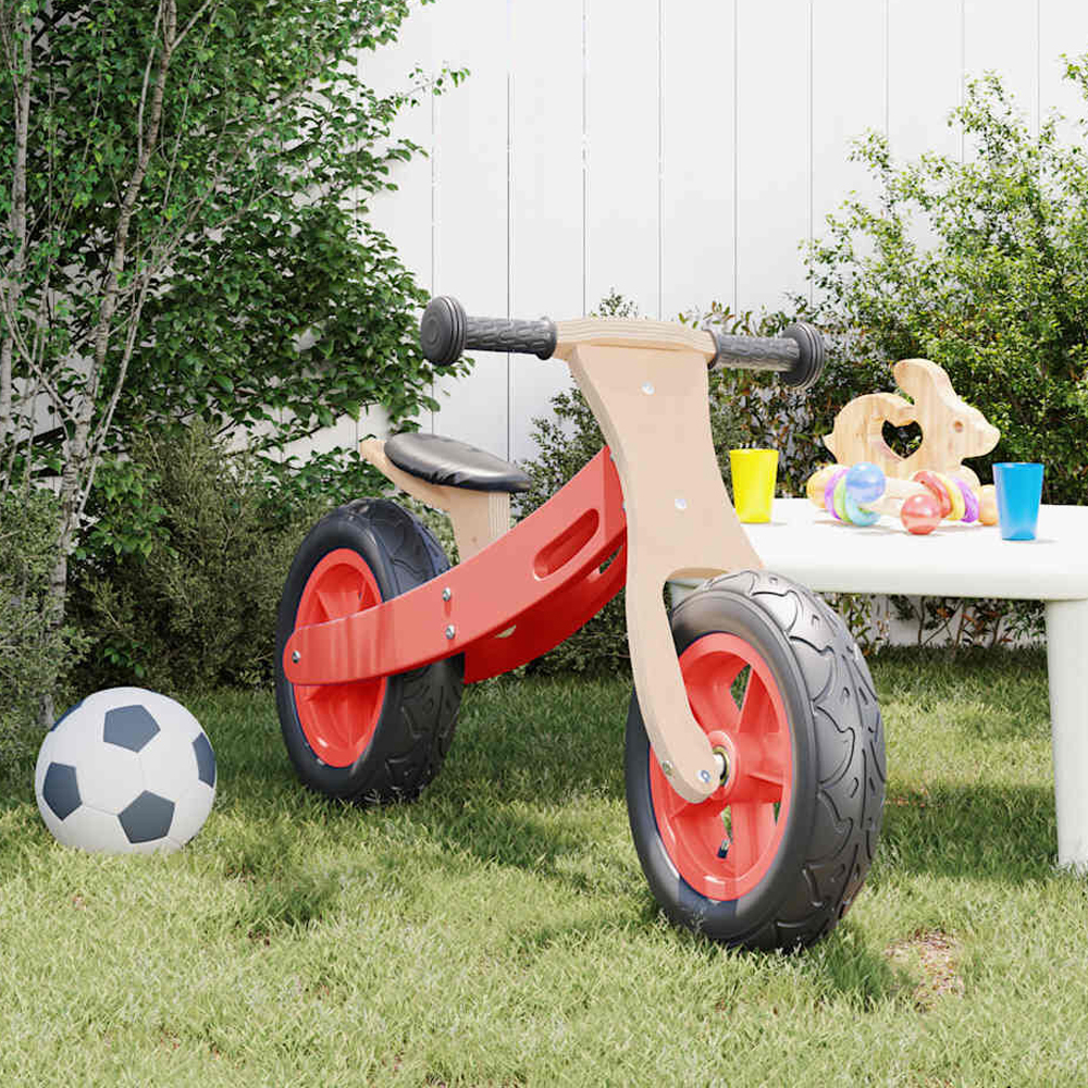 Buckeye Plywood Balance Bike With Air Tyres For Kids - Red
