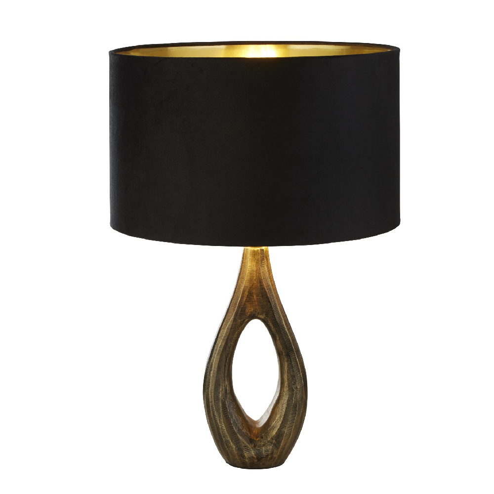 Read more about Bucklow black shade lamp table with brass base