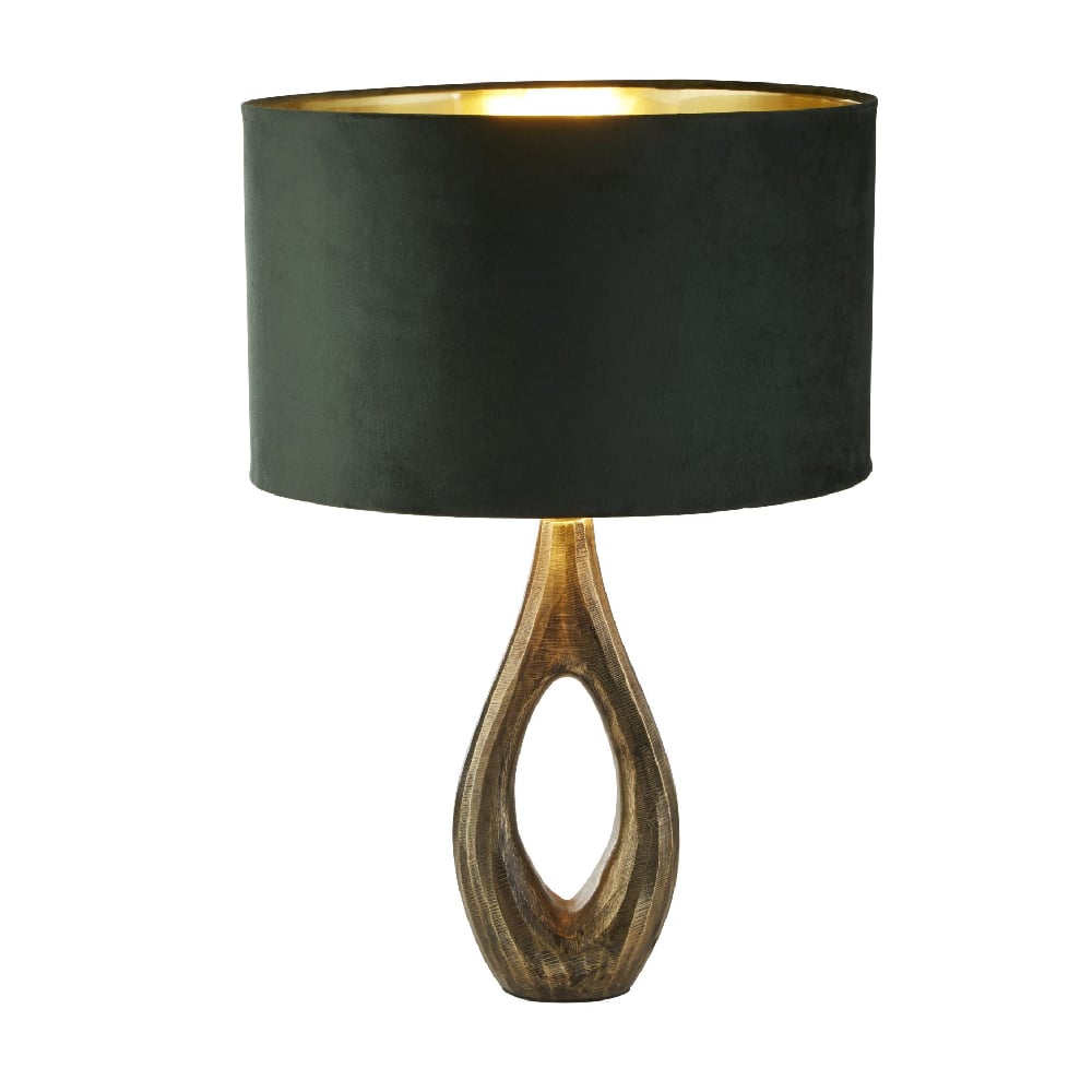Read more about Bucklow green shade lamp table with brass base