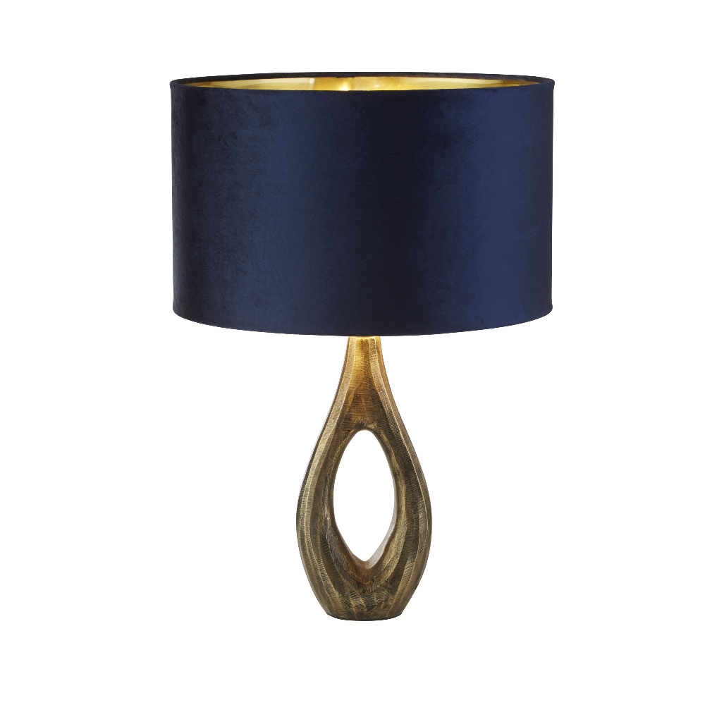 Read more about Bucklow navy shade lamp table with brass base