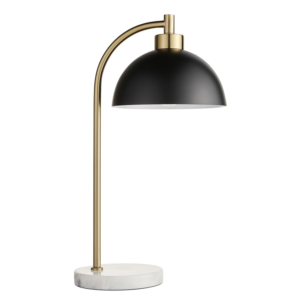 Budapest Matt Black Shade Table Lamp With Marble Base