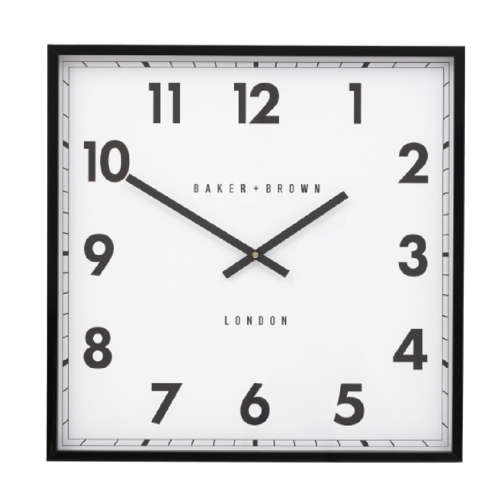 Budapest Wooden Square Wall Clock In Black