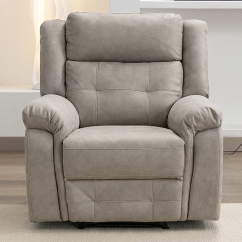 Budva Fabric Recliner 3+1+1 Seater Sofa Set - Light Grey