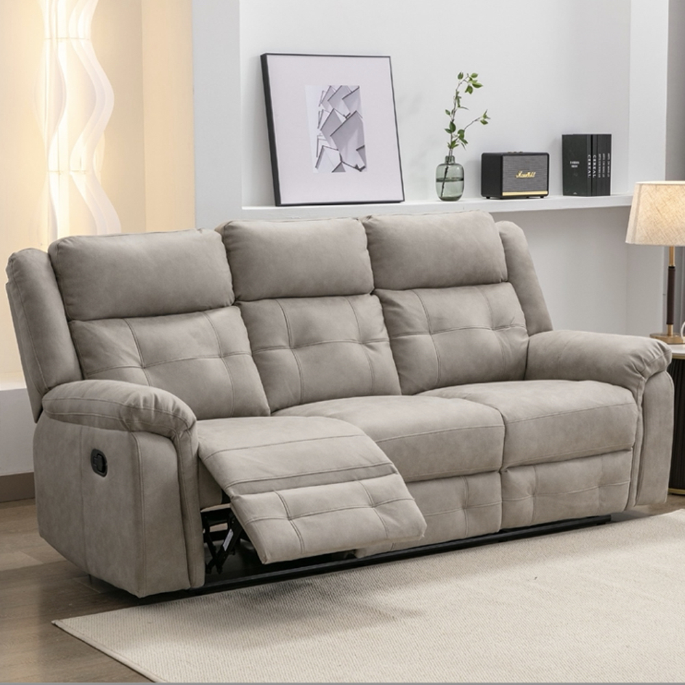Budva Fabric Recliner 3+1+1 Seater Sofa Set - Light Grey