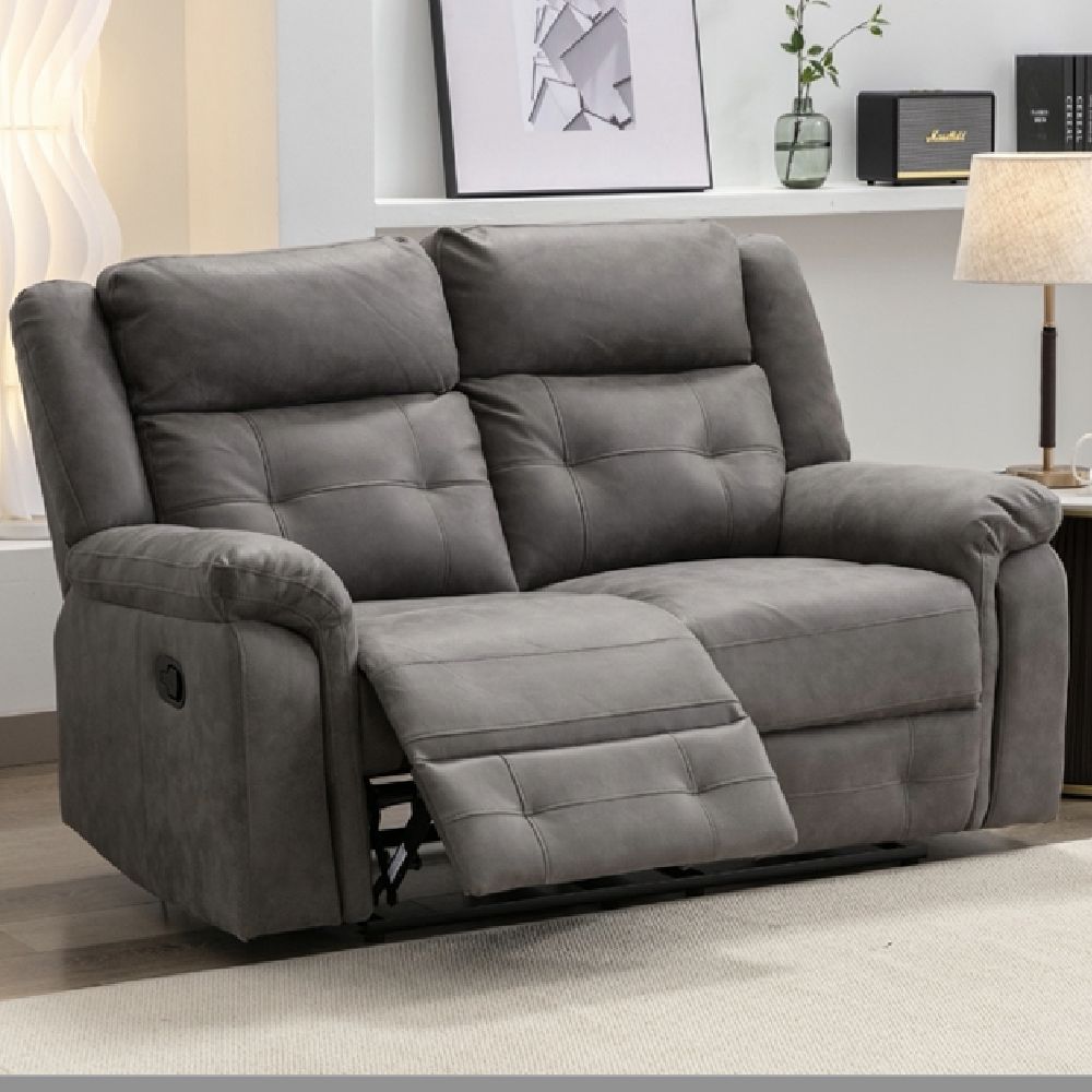 Budva Fabric Recliner Sofa Suite In Dark Grey