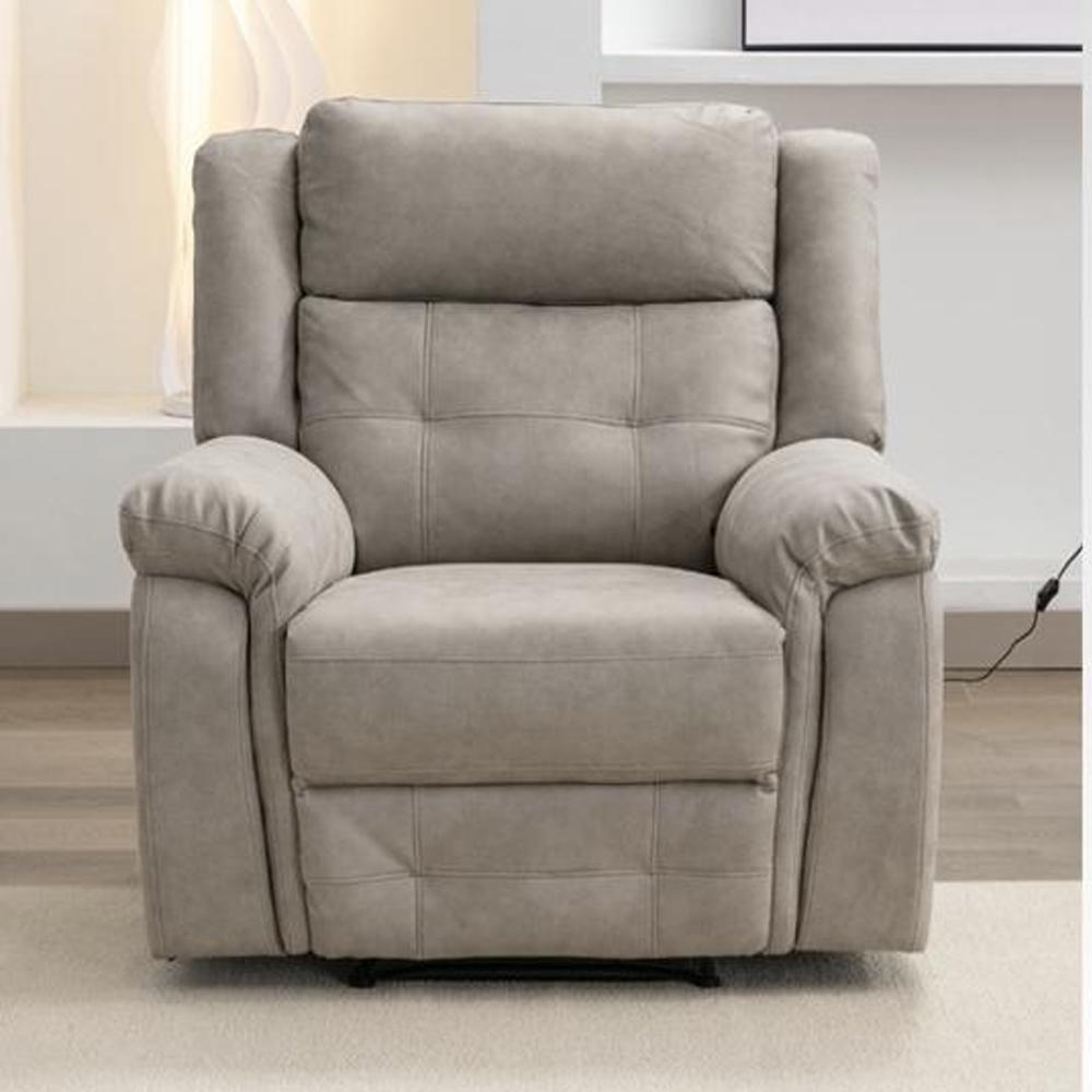 Budva Fabric Recliner Sofa Suite - Light Grey