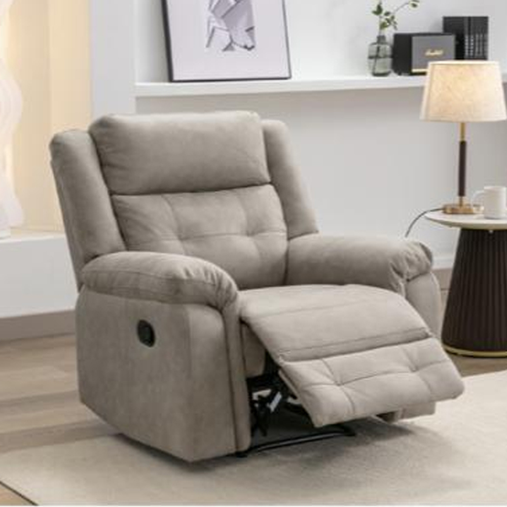 Budva Fabric Recliner Sofa Suite - Light Grey
