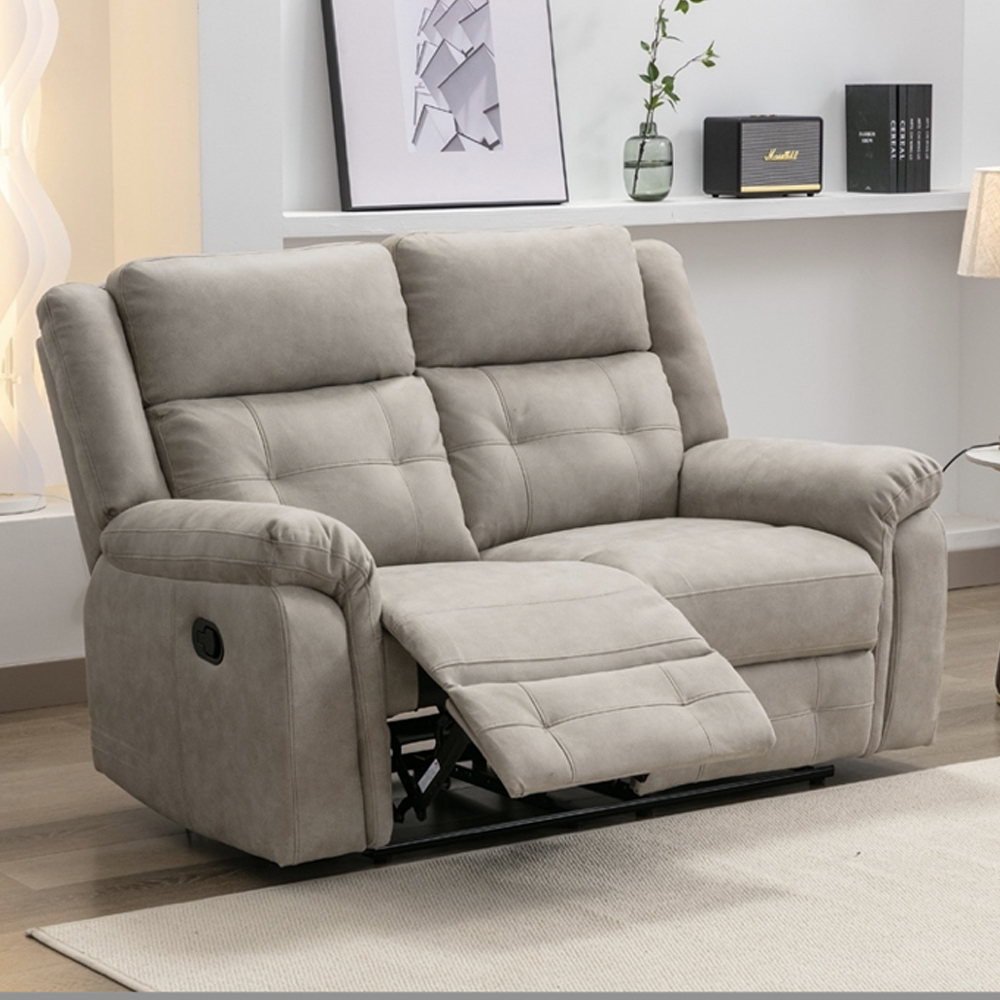 Budva Fabric Recliner Sofa Suite - Light Grey