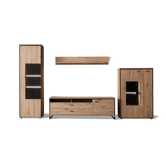Buenos Aires LED Living Room Set In Planked Oak With Highboard_3