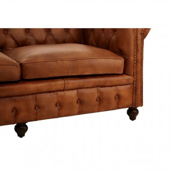 Australis Upholstered Leather 3 Seater Sofa In Brown_5