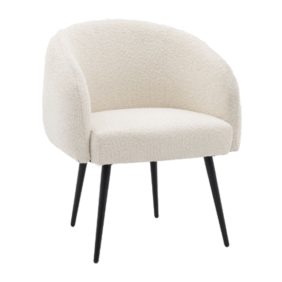 Bugaati Fabric Tub Chair With Black Legs In Off White