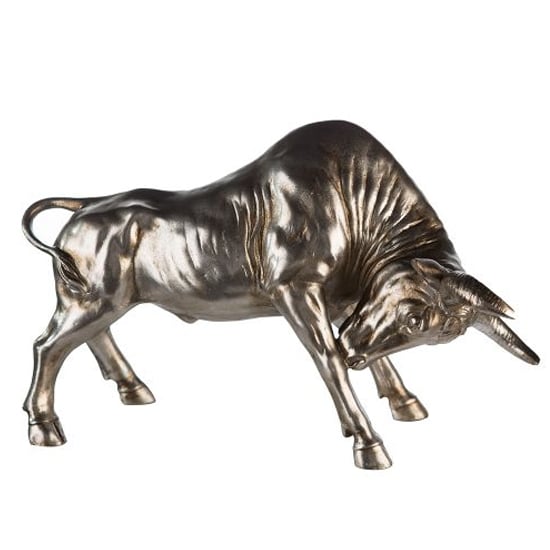 Read more about Bull poly sculpture in antique champagne