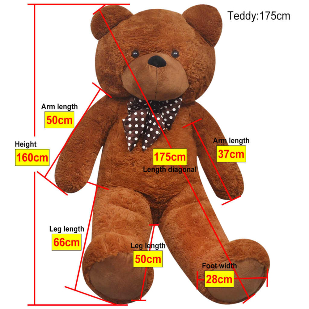 Bulverde 175cm Polyester Plush Teddy Bear Cuddly Toy - Brown