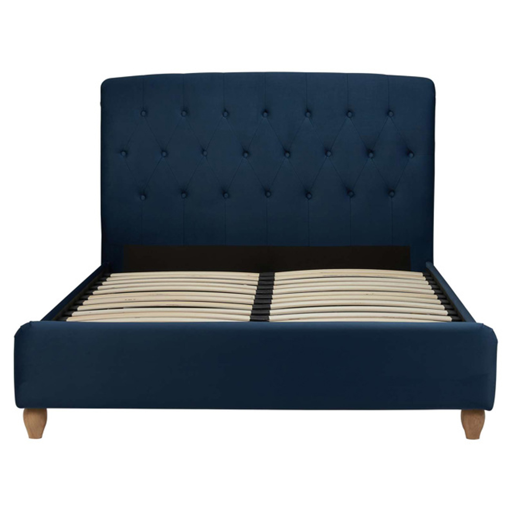 Bulverde Fabric Small Double Bed In Midnight Blue