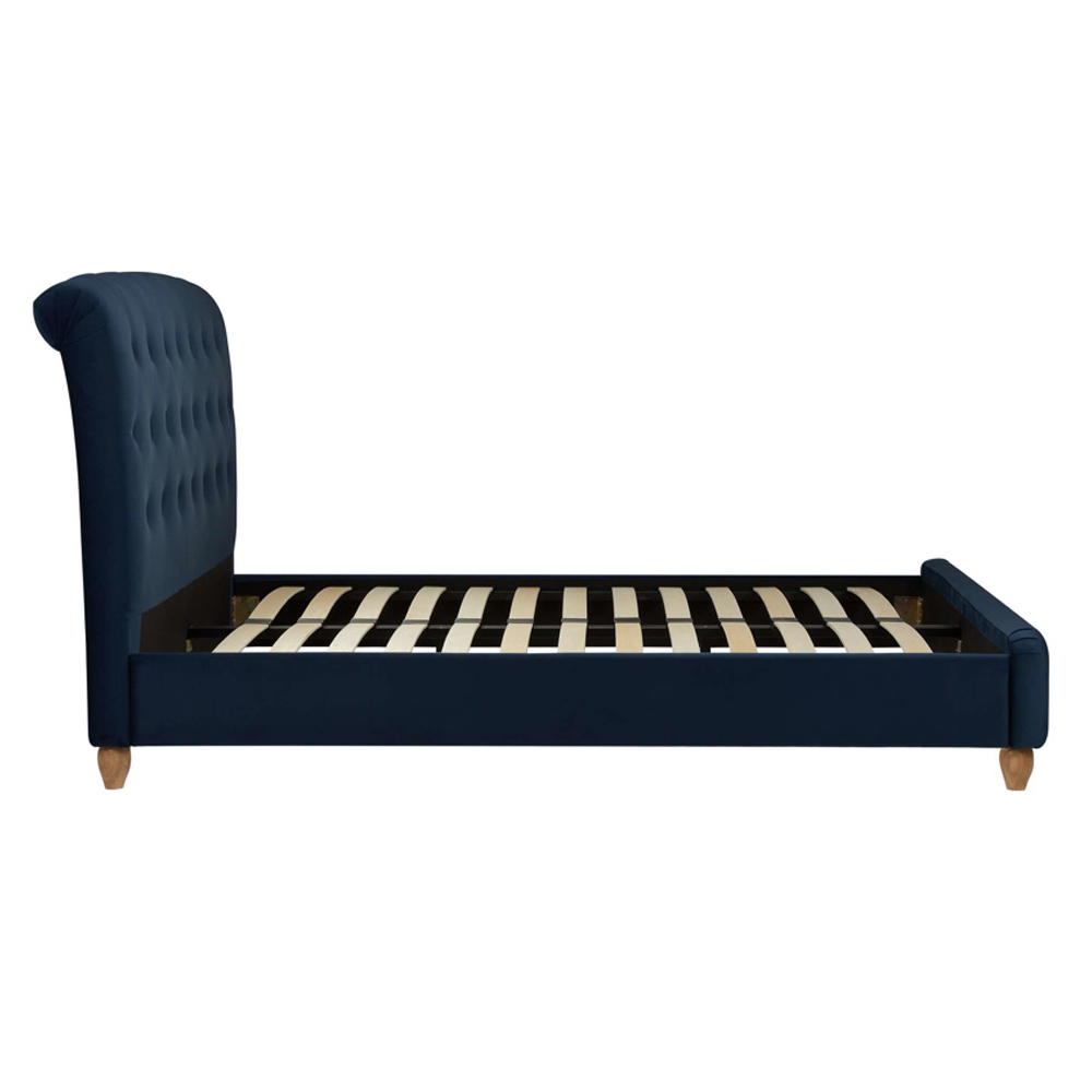 Bulverde Fabric Small Double Bed In Midnight Blue