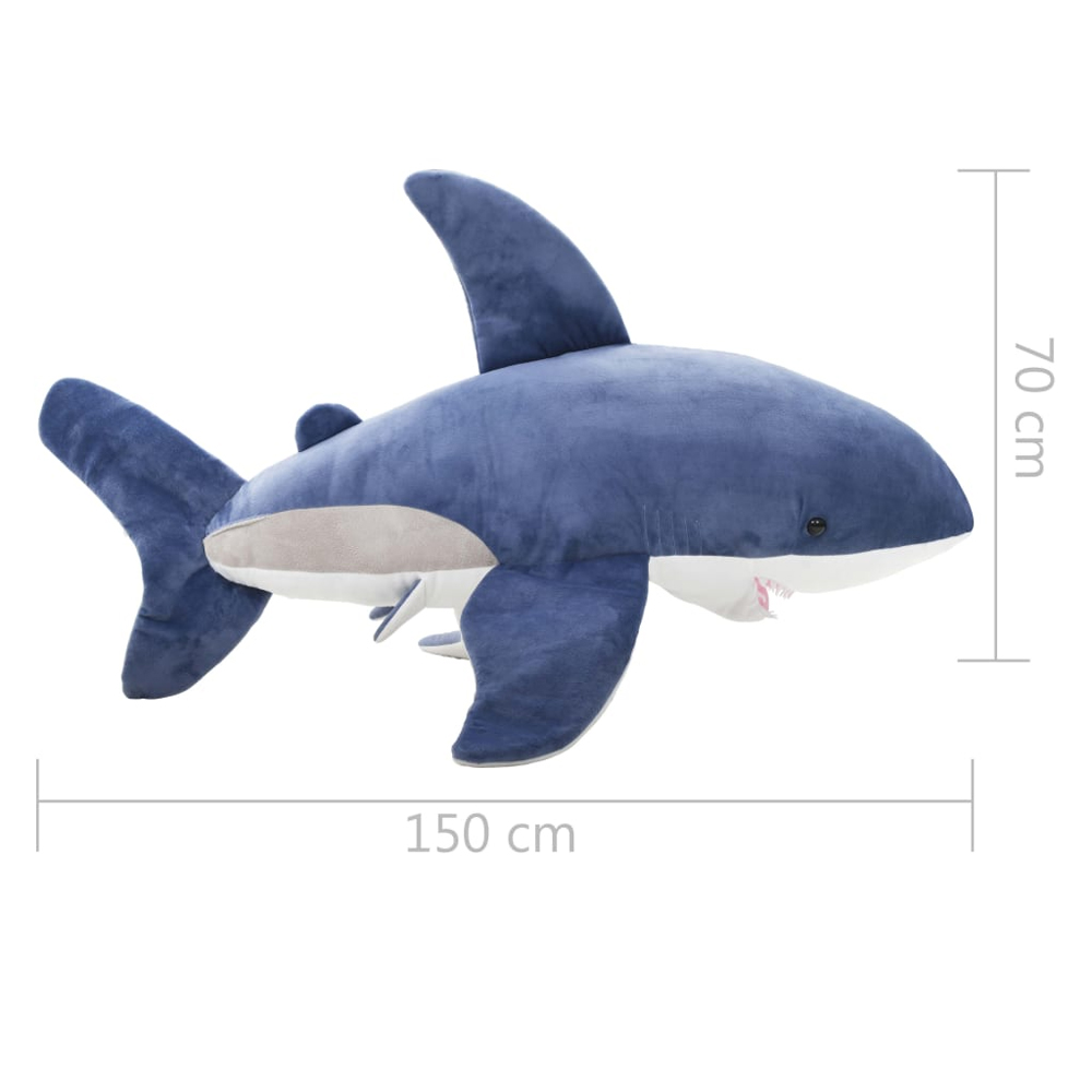 Bulverde Polyester Plush Shark Cuddly Toy - Blue And White
