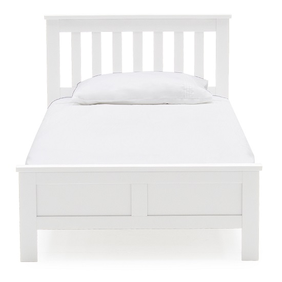 Buntin Wooden Single Size Bed In White Painted Finish_2