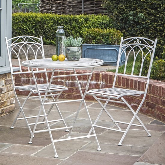 Buramo Outdoor Metal Gatehouse Bistro, Bistro Table And Chairs Outdoor Metal