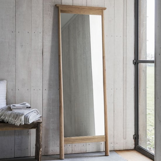 Photo of Burbank cheval mirror in oak wooden frame