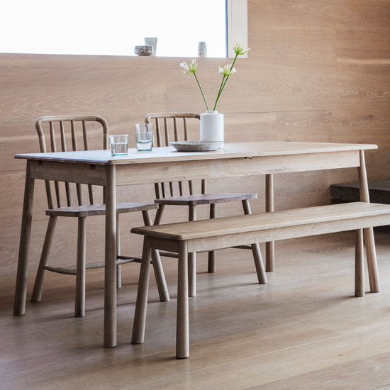 Burbank Extending Oak Wood Dining Table In Oak