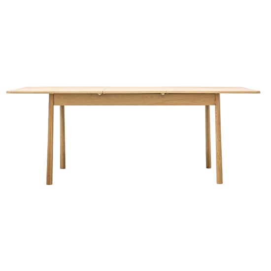 Photo of Burbank extending oak wood dining table in oak