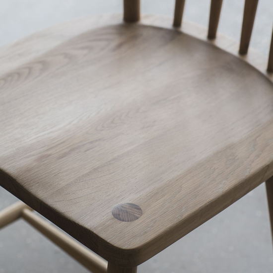 Burbank Oak Wood Dining Chairs In Pair