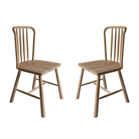 Photo of Burbank oak wood dining chairs in pair