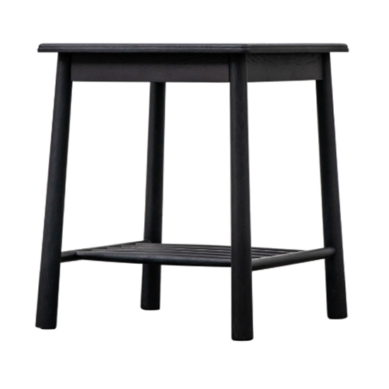Burbank Oak Wood Side Table In Black Furniture in Fashion