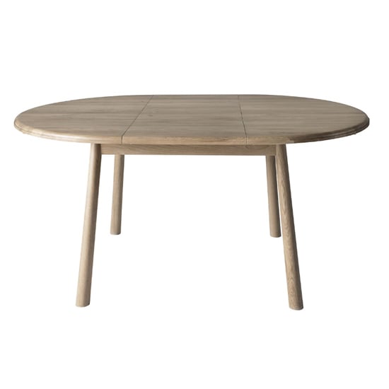 Burbank Round Extending Oak Wood Dining Table In Oak