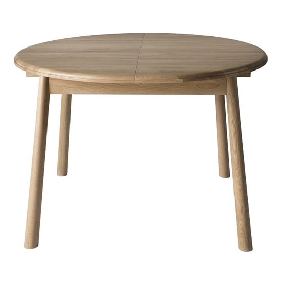 Burbank Round Extending Oak Wood Dining Table In Oak