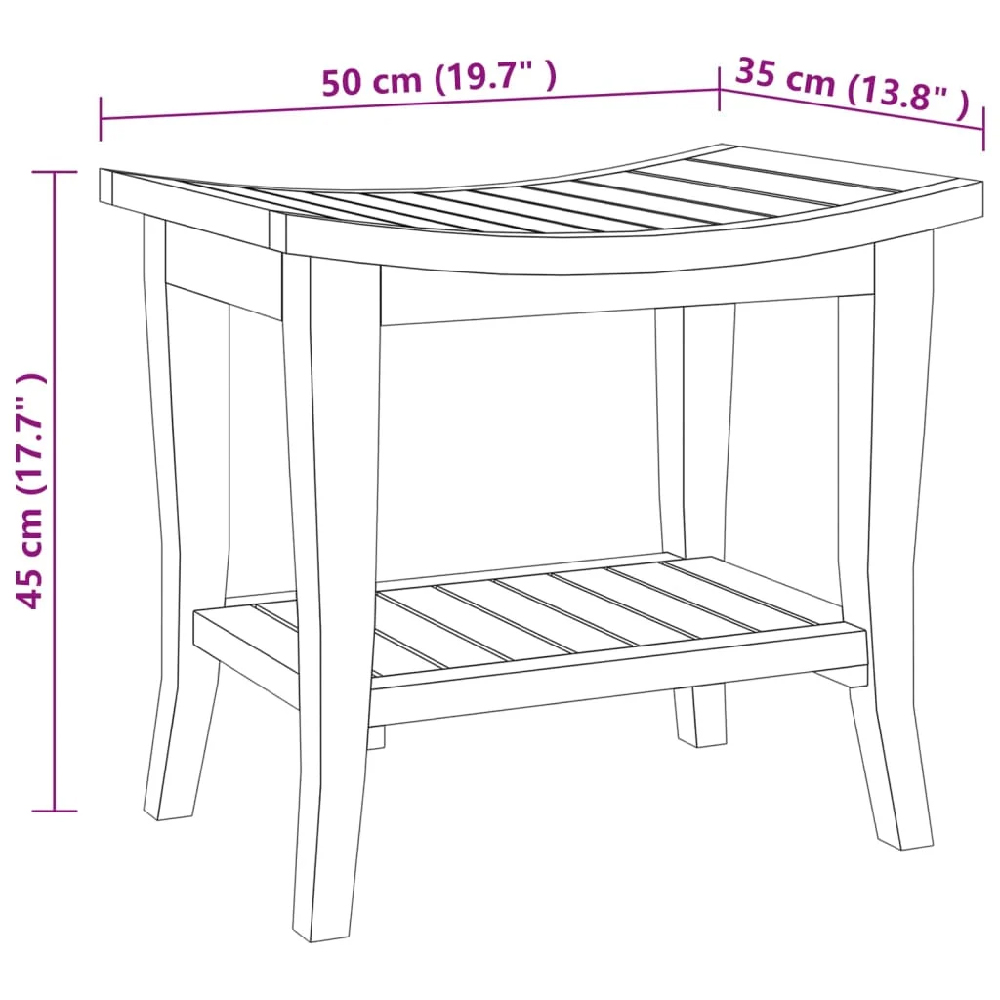 Burbank Wooden Bathroom Side Table In Teak