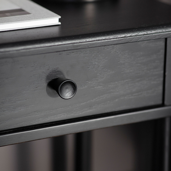 Burbank Wooden Bedside Cabinet With 1 Drawer In Black