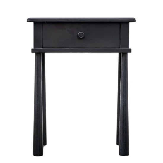 Burbank Wooden Bedside Cabinet With 1 Drawer In Black
