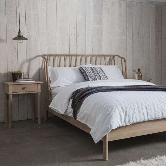 Burbank Wooden Bedside Cabinet With 1 Drawer In Oak