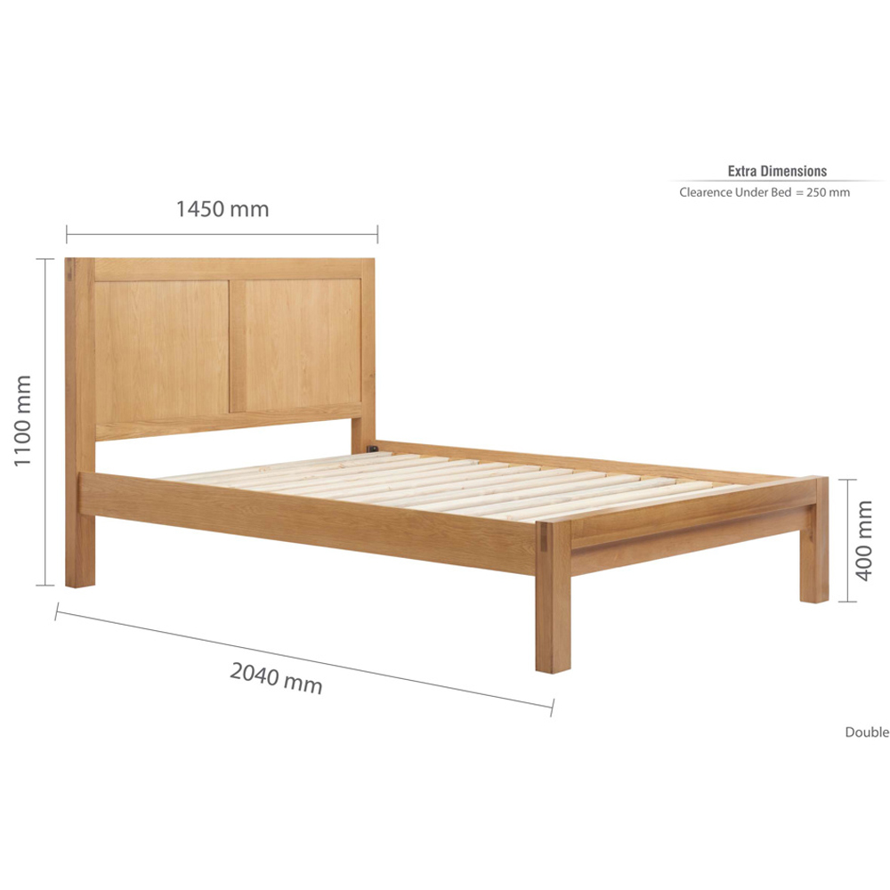 Burbank Wooden Double Bed In Oak