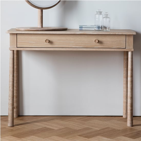 Read more about Burbank wooden dressing table with 1 drawer in oak