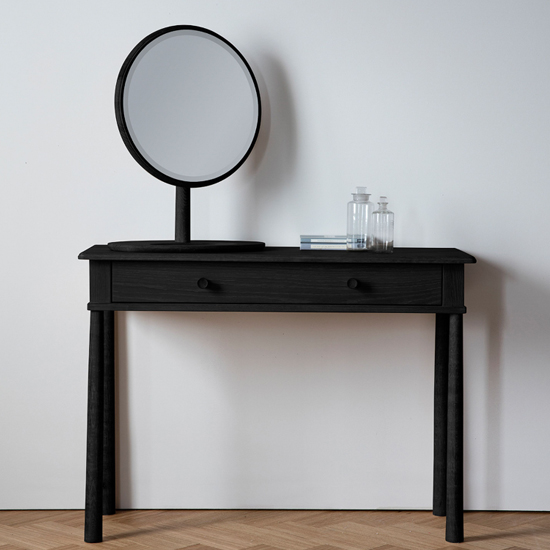 Photo of Burbank wooden dressing table with 2 drawers in black